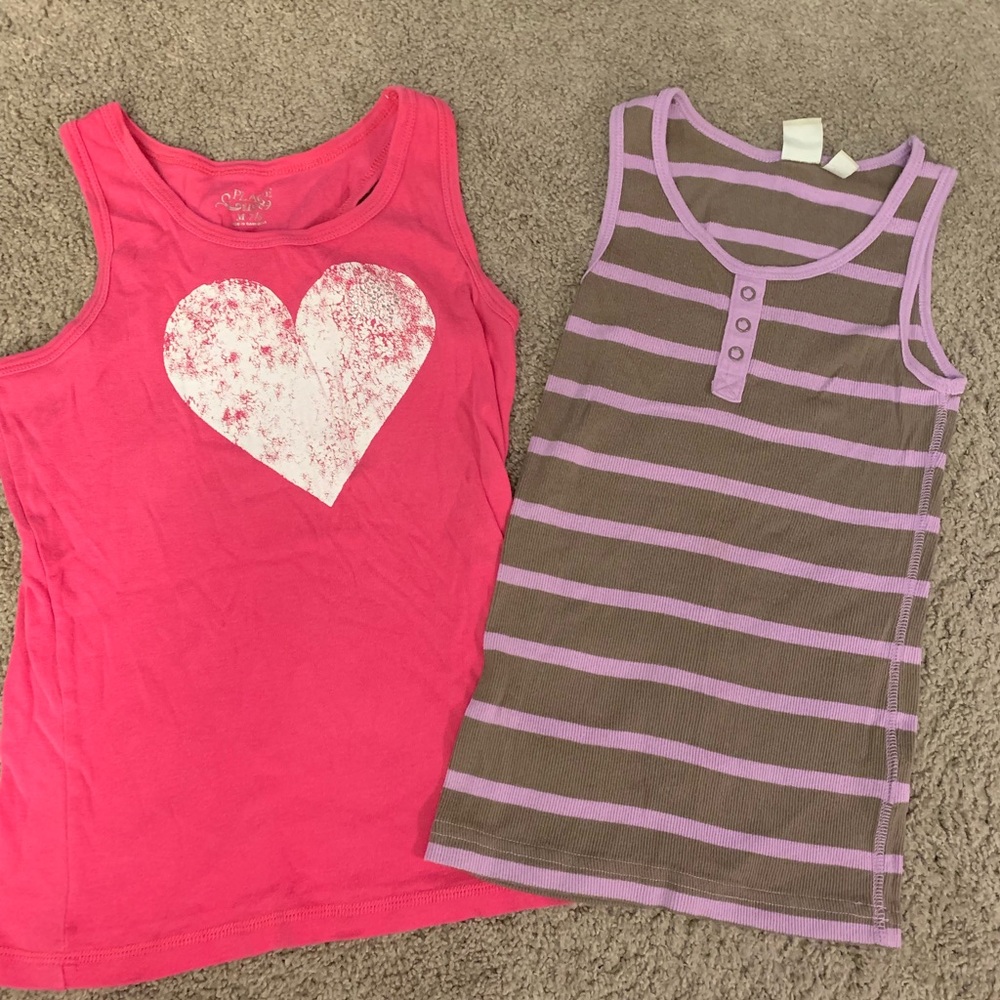 🎈 Set of 2 - Girls Tank Tops - Size 7/8